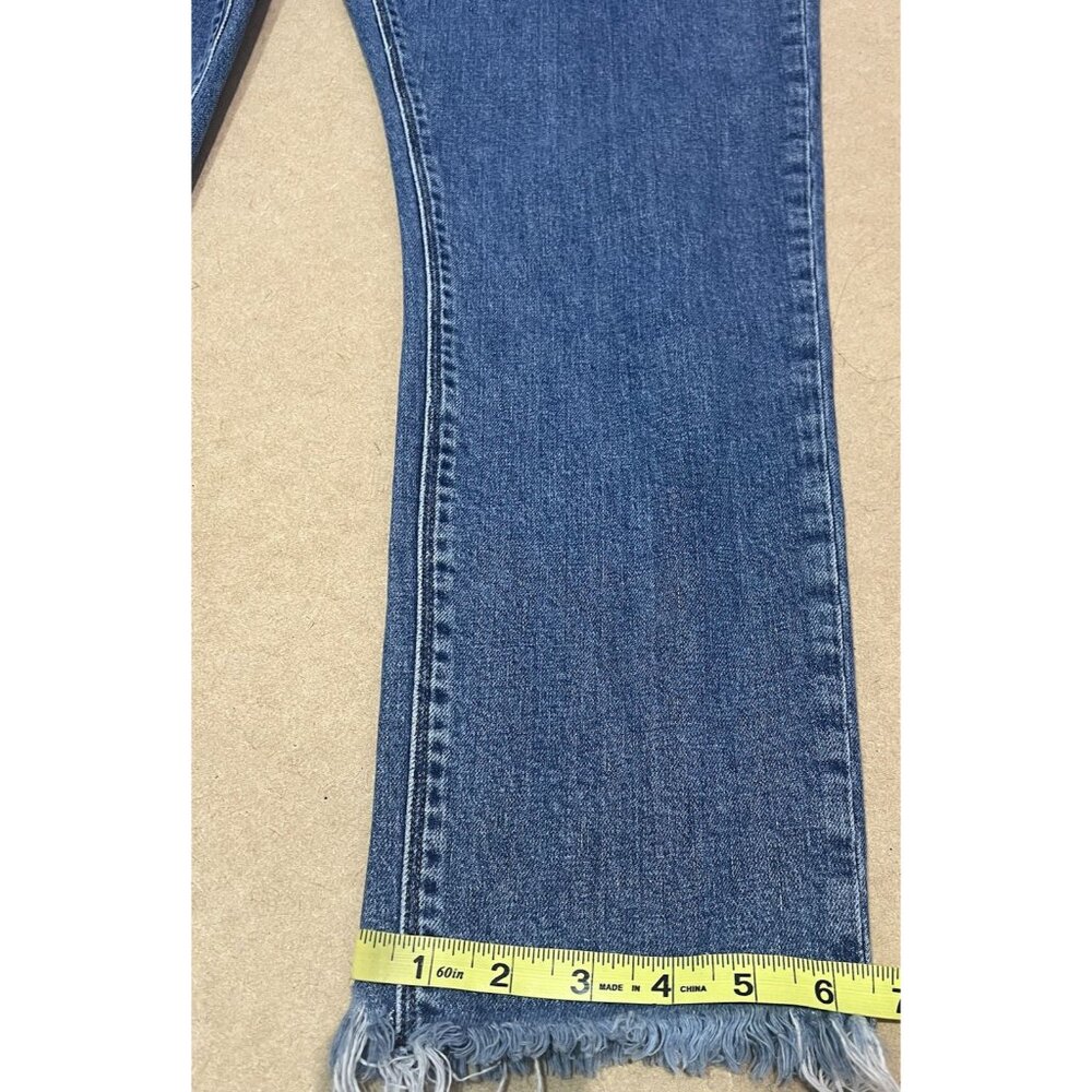 Hudson Women Riley Luxe Crop Raw Hem Straight Jeans Size 29 Blue - Picture 11 of 15